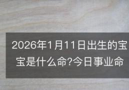 2026年1月11日出生的宝宝是什么命?今日出生的小孩取什么名字好