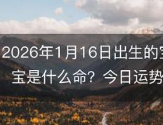 2026年1月16日出生的宝宝是什么命？今日出生的小孩取什么名字好