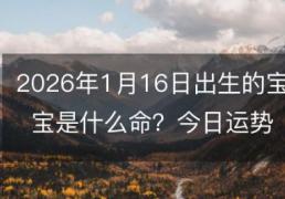 2026年1月16日出生的宝宝是什么命？今日出生的小孩取什么名字好
