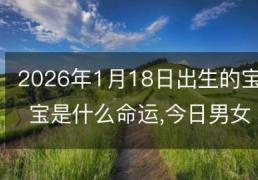 2026年1月18日出生的宝宝是什么命运，今日出生的小孩取什么名字好