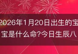 2026年1月20日出生的宝宝是什么命?今日生辰八字宝宝取名大全